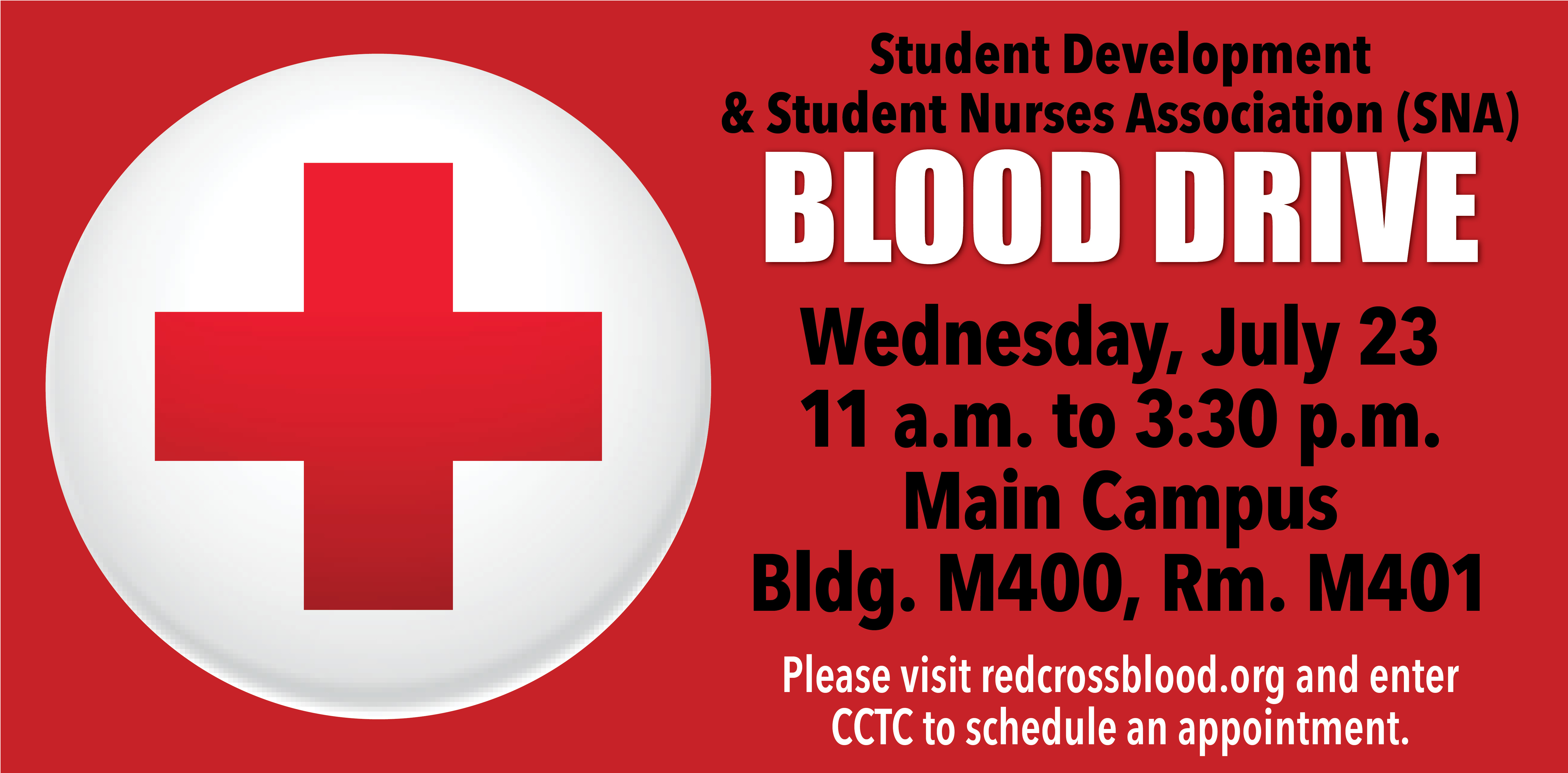 Event details with Red Cross logo.