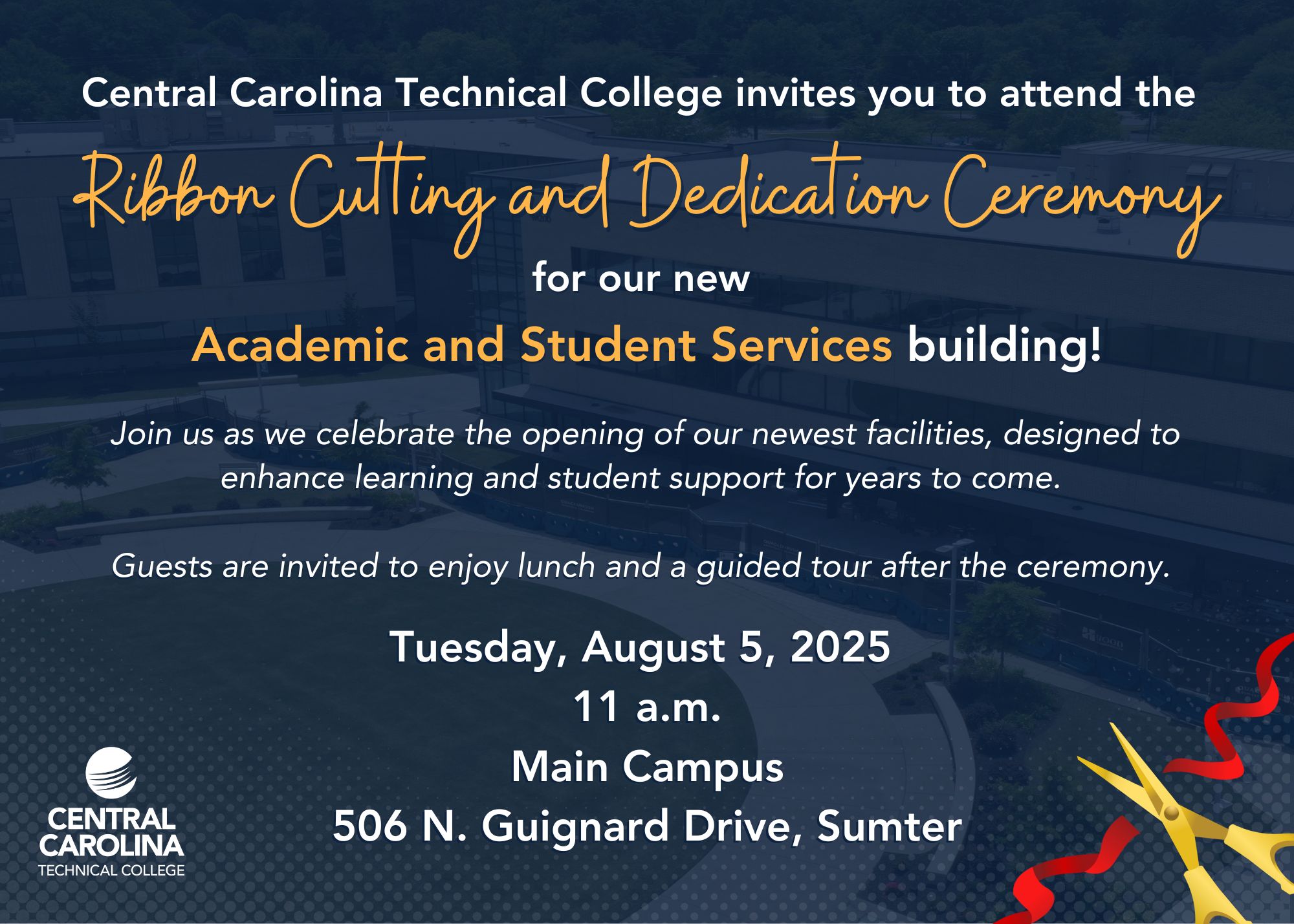 Academic and Student Services building ribbon cutting and dedication ceremony.