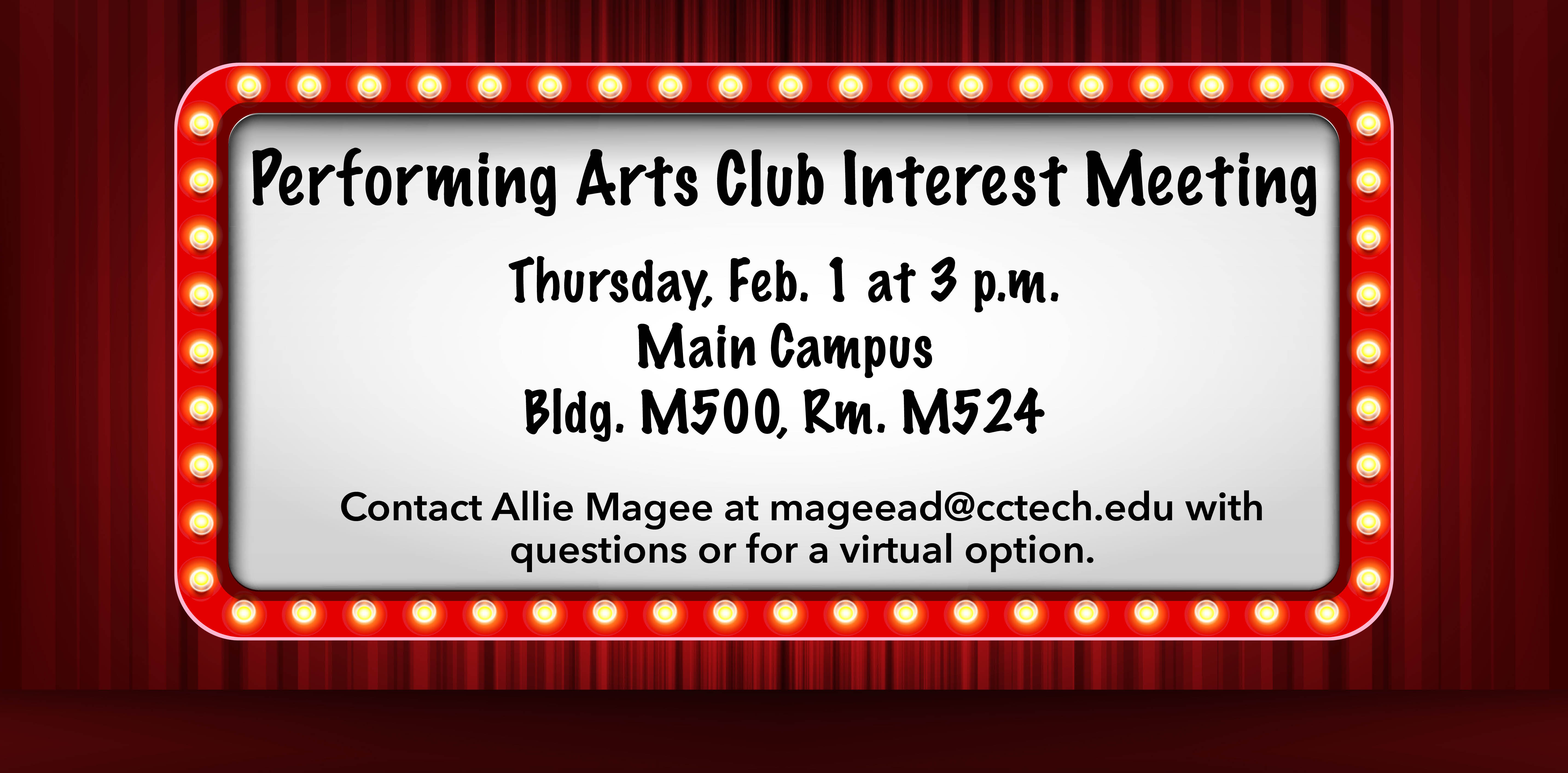 Performing Arts Interest Meeting Jan 2024