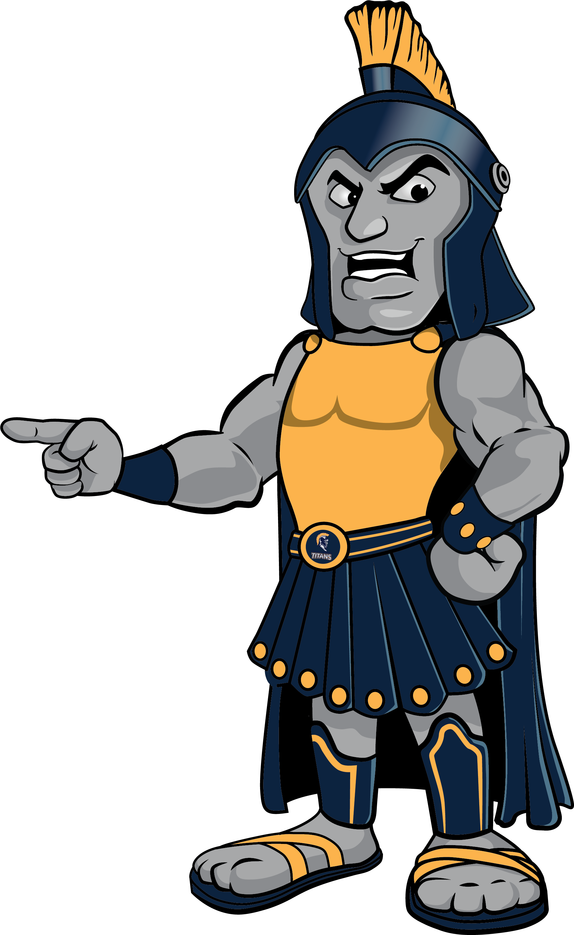 Titan Mascot pointing left