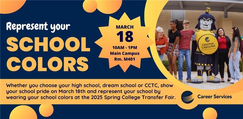 Event details with image of CCTC students and the Titan mascot.